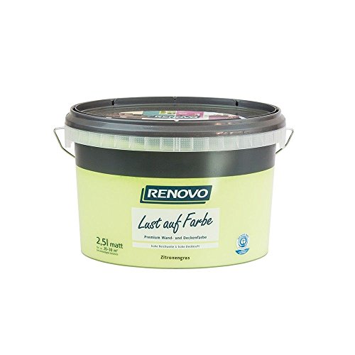 Trendfarbe Zitronengrass 2,5 L Renovo Lust auf Farbe - Wandfarbe Deckenfarbe von Renovo