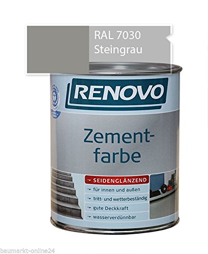 Zementfarbe Steingrau 2,5 L RAL 7030 Renovo von Renovo