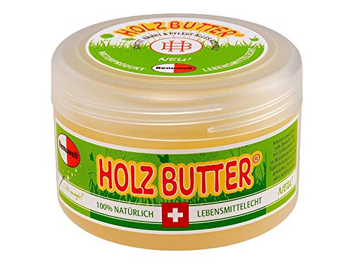 Renuwell Holz Butter - 250 ml Dose - Lebensmittelecht und 100% natütlich - schützt und pflegt alles aus Holz - ohne Farbstoff von Renuwell