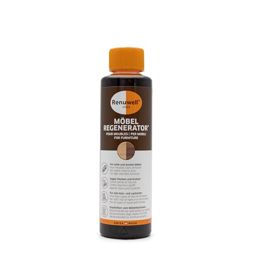 Renuwell Möbel-Regenerator, 270 ml – Intensive Pflege und Regeneration für Holzmöbel und Oberflächen, entfernt Wasserflecken, Kratzer & Hitze-Ringe, Schweizer Qualitätsprodukt von Renuwell