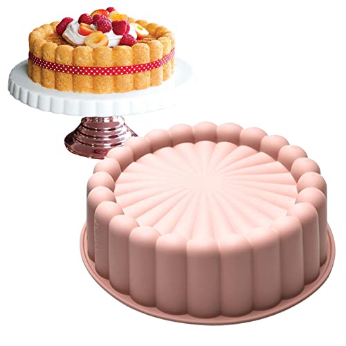 Charlotte-Kuchenform, rund, Silikon, speziell in Form einer Sonnenblume, Kuchenform, antihaftbeschichtet, zum Backen, Durchmesser: 19,5 cm von Renywosi