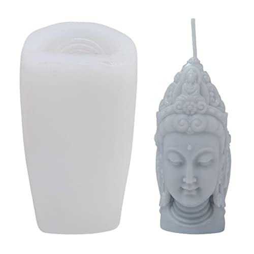 Renywosi Kerze Buddha Form, Buddha Figur Kerze Form Seife Wachs Silikonform Seifenformen für Duftkerzen Gips Harz Gips Handwerk von Renywosi