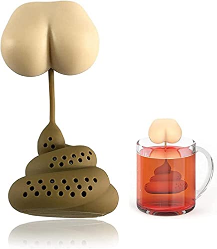 Renywosi Teesieb Teeei Teefilter - Silikon Tea Infuser Tragbares, Lustiges Poop Form Tea Leaf Herbal Strainer Filter Infuser, Für Tee/Kaffee/Kochgewürzpackung/Medizinpackung (100 BPA Frei) von Renywosi