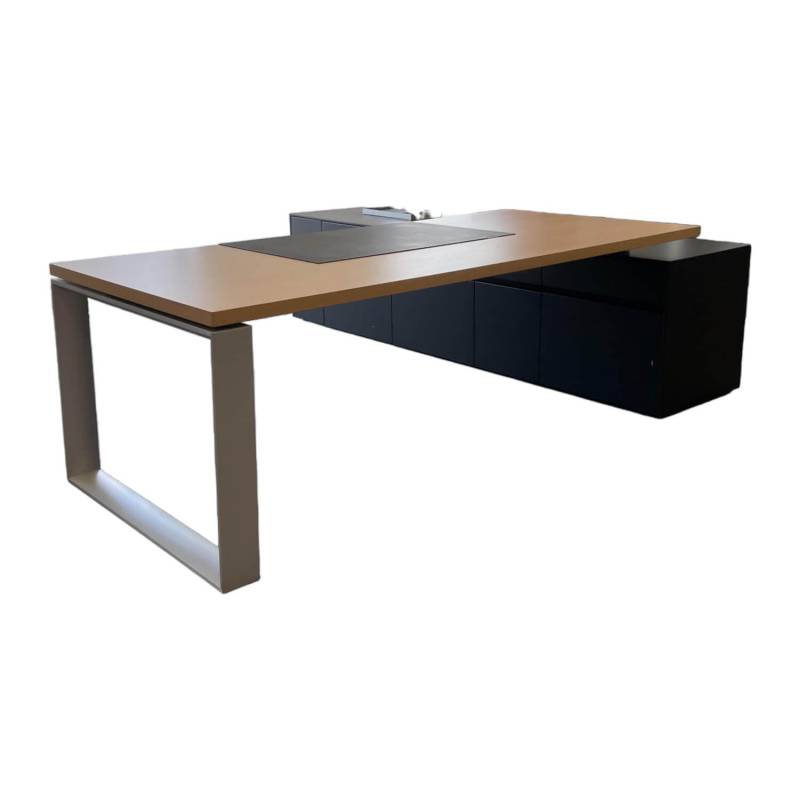 Chefzimmer Sono Tischplatte Eiche Gebeizt Hell Sideboard Lack Seidenmatt Schwarz von Renz