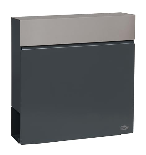 RENZ Cloud Briefkasten – Design Briefkasten in Verkehrsweiß (RAL 9016) – Wandbriefkasten weiß - Modern & Wetterfest – mit integriertem Zeitungsfach 671501 von Renz