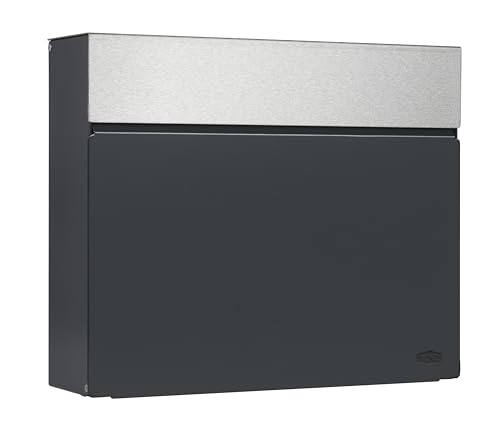 Renz Horizon Briefkasten, Design Briefkasten in Verkehrsweiß (RAL 9016), Wandbriefkasten weiß - Modern & Wetterfest 670501 von MEFA