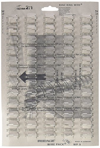 Renz One Pitch Drahtkamm-Bindeelemente in 2:1 Teilung, 23 Schlaufen, Durchmesser 19.0 mm, 3/4 Zoll, silber/glänzend von Renz