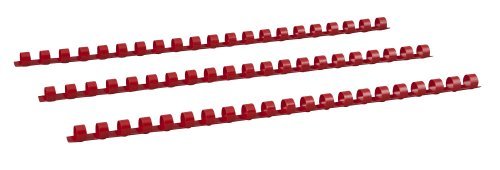 Renz Plastikbinderücken US-Teilung, 21 Ringe für DIN A4, Durchmesser 10 mm, rot von Renz