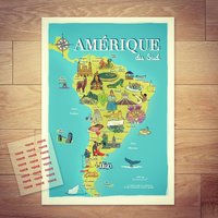 Verspielte Und Illustrierte Karte/Poster Südamerika Verspielte Und Illustrierte Karte/Poster Südamerika von RenziEditions