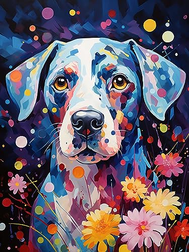 Reofrey 5D Diamond Painting Zubehör Hund, DIY Full Dril Tier Diamant Painting Bilder Set Diamant Malerei Vollbohrer, Kreuzstich Erwachsene Stickerei Crystal Strass Foto Craft Für Home 30X40cm von Reofrey