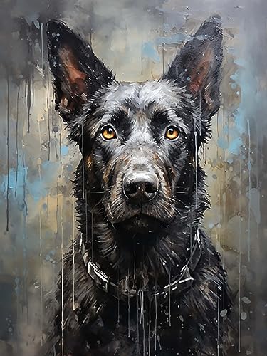 Reofrey 5D Diamond Painting Zubehör Hund, DIY Full Dril Tier Diamant Painting Bilder Set Diamant Malerei Vollbohrer, Kreuzstich Erwachsene Stickerei Crystal Strass Foto Craft Für Home 30X40cm von Reofrey