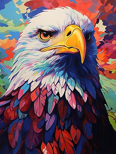 Reofrey DIY Diamond Painting Zubehör Adler Full Set, Malerei Diamant Painting Bilder Tier Kristallstickerei Kreuzstich Home Schlafzimmer Büro Wanddekoration 30x40cm von Reofrey