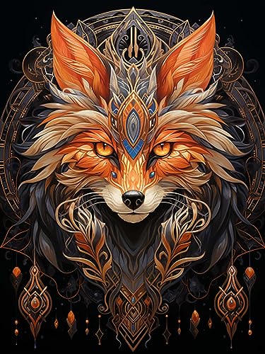 Reofrey DIY Diamond Painting Zubehör Fuchs Full Set, Malerei Diamant Painting Bilder Tier Kristallstickerei Kreuzstich Home Schlafzimmer Büro Wanddekoration 30x40cm S3 von Reofrey