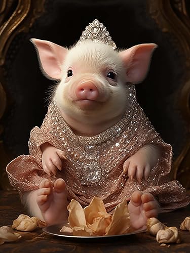 Reofrey DIY Diamond Painting Zubehör Schwein Full Set, Malerei Diamant Painting Bilder Tier Kristallstickerei Kreuzstich Home Schlafzimmer Büro Wanddekoration 30x40cm S16 von Reofrey