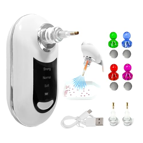 Reofrey Elektrischer Diamond Painting Stift – 4-teiliges Diamond Art Zubehör-Set & 2 Ersatzkopf – 3 einstellbare Saugstufen & wiederaufladbar – Schneller DIY Diamond Painting Aufnahme-Stift (Weiß) von Reofrey