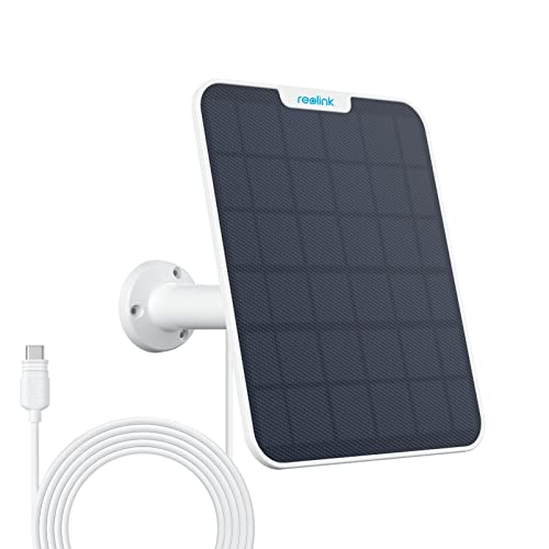 [2023 Update-Version] Reolink 6W Solarpanel für Akku Überwachungskamera Aussen, USB Schnittstelle, Solar Kamera Outdoor, 360° Einstellbare Halterung, Non-Stop-Solarstrom(4m Kabel), Wetterfest, Weiß von Reolink