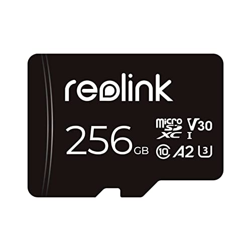 Reolink 256GB Micro SD Karte, Klasse 10 A2 U3 MicroSDXC-Hochgeschwindigkeitsspeicherkarte, kompatibel Überwachungskamera von Reolink