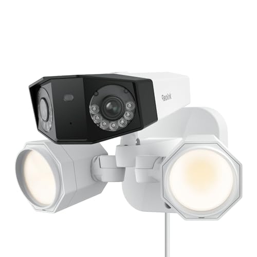 Reolink 4K Dual-Lens überwachungskamera Aussen mit 180° Ultraweitwinkel, PoE IP-Kamera Outdoor mit 1800lm Fluter, Personen-/Fahrzeug-/Haustiererkennung, Zwei-Wege-Audio, Duo Floodlight PoE von Reolink