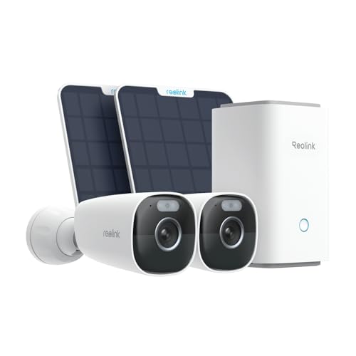 Reolink 5MP Überwachungskamera Aussen Set Outdoor Akku, Kabellose IP Kamera mit Home Hub, Farbnachtsicht, Keine monatliche gebühr, lokale Speicherung, Home Hub mit 2× Argus Eco Pro + Solarpanel von Reolink
