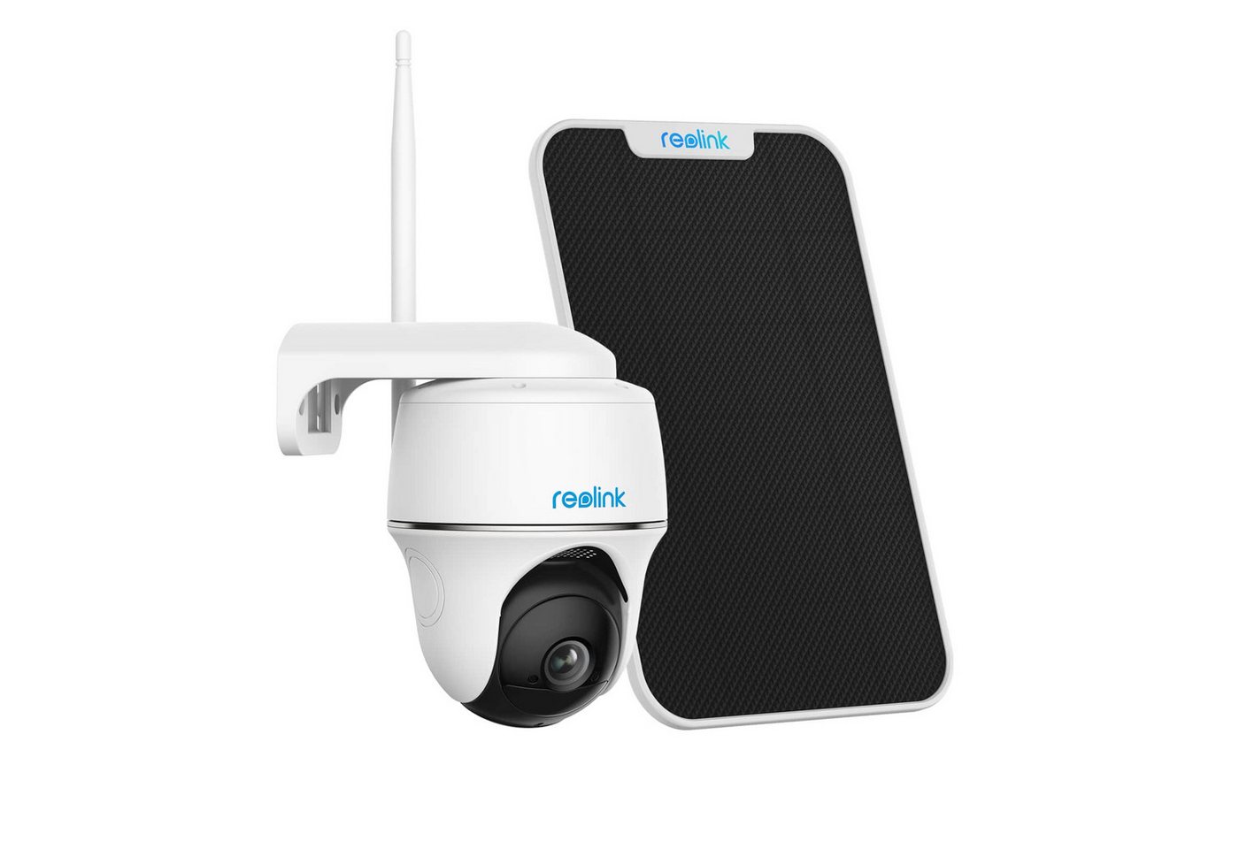 Reolink Überwachungskamera Argus PT+SP 4MP PTZ Akku- oder solarbetriebene 2,4/5GHz WLAN IP (Außenbereich, PIR-Erkennung,IR-Nachtsicht,Could-Speicherung) von Reolink