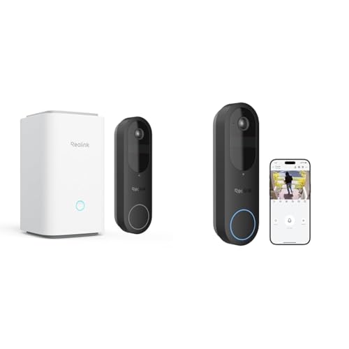 Reolink Bundle of Video Doorbell mit HomeHub Akku Türklingel, 2K Kamera, 1:1 Sicht, 2,4/5GHz WLAN, Personen-/Fahrzeug-/Paketerkennung, 2-Wege-Audio, ohne Monatsgebühr von Reolink