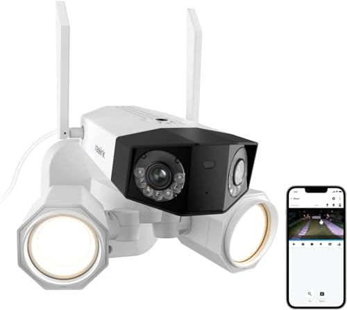 Reolink Duo Floodlight WiFi 8MP/4K Dual Lens Smart Sicherheitskamera mit 1800 Lumen Flutlicht, 180° Weitwinkel-Panorama, Farbnachtsicht, 2,4/5GHz WLAN [Duo-Flutlicht-WLAN] von Reolink