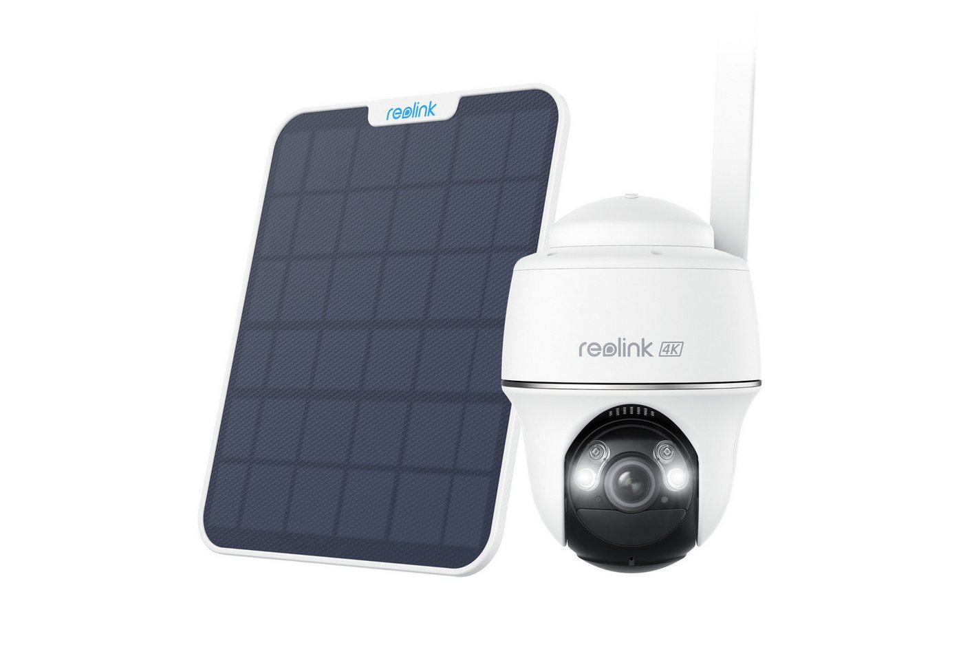 Reolink Go PT Ultra+Solar Panel 4G LTE Akku Überwachungskamera (Außenbereich, 8MP, 4K, Intelligente Erkennung, 355°&140° PTZ, mit 32GB microSD) von Reolink