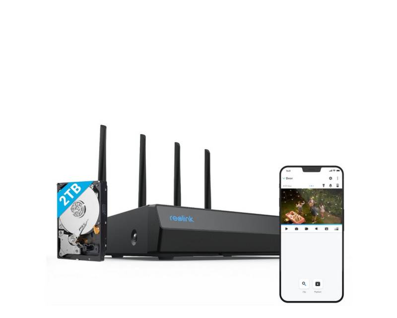Reolink Überwachungskamera NVR Wi-Fi 6 12-Kanal (5/2,4 GHz WLAN,Wi-Fi 6 2TB,Festplatte Max. 16MP Auflösung) von Reolink
