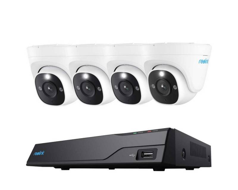 Reolink Überwachungskamera Set NVS8-12MD4 12 MP 8-Kanal PoE Netzwerkrekorder und 4x Kameras (inkl. 2TB Festplatte, 5-tlg., 2-Wege-Audio, Nachtsicht bis zu 30 m, Personen- und Fahrzeugerkennung) von Reolink