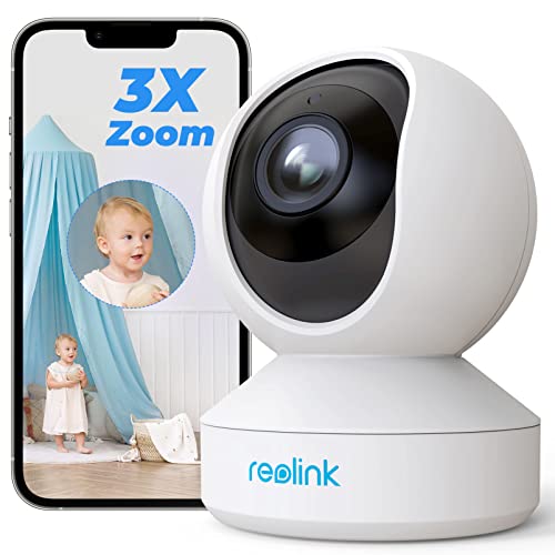Reolink PTZ Überwachungskamera WLAN Kamera Innen, 355°/50° Schwenkbare WiFi IP Kamera Indoor mit 3X Optischem Zoom, 2,4 / 5,0 GHz WiFi, Pan Tilt, E1 Zoom (Generalüberholt) von Reolink