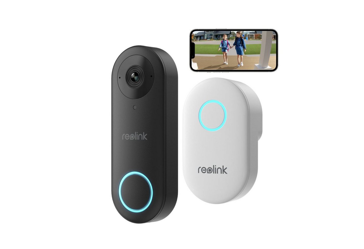 Reolink Smart Home Türklingel Videodoorbell Kamera WLAN-Version 5MP (Außenbereich, 2,4/5 GHz WiFi,Personenerkennung,Arbeitet mit Reolink NVRs) von Reolink