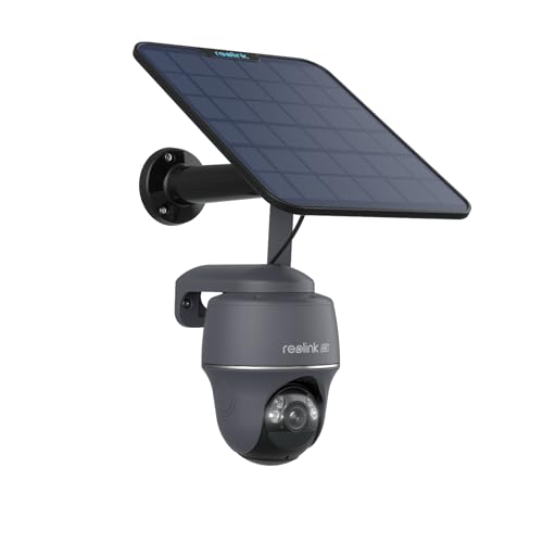 Reolink 4K 4G LTE Überwachungskamera Aussen mit SIM Karte Ohne WLAN, 355°&140° PTZ Solar Kamera Outdoor mit 8MP Farbnachtsicht, 32GB microSD-Karte, Go PT Ultra (Grau) +Solarpanel von Reolink