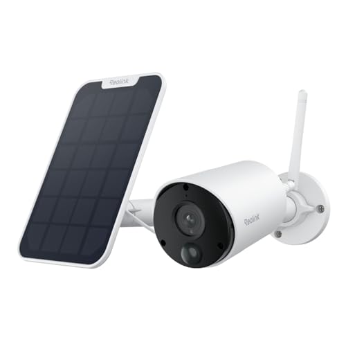 Reolink 5MP Überwachungskamera Aussen Akku, Kabellose Solar WLAN Kamera Outdoor mit PIR- & KI-Erkennung, 2,4GHz Wi-Fi, IR-Nachtsicht, Zeitraffer, 2-Wege-Audio, Wetterfest, Argus Eco 3K mit Solarpanel von Reolink