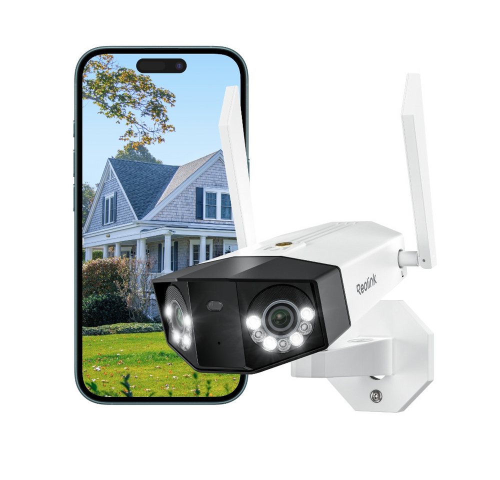 Reolink Überwachungskamera 16MP Wi-Fi 6 mit 180° Panoramablick (Außenbereich, Bewegungsspur,Farbnachtsicht mit Spotlight,2-Wege-Audio, IP67) von Reolink