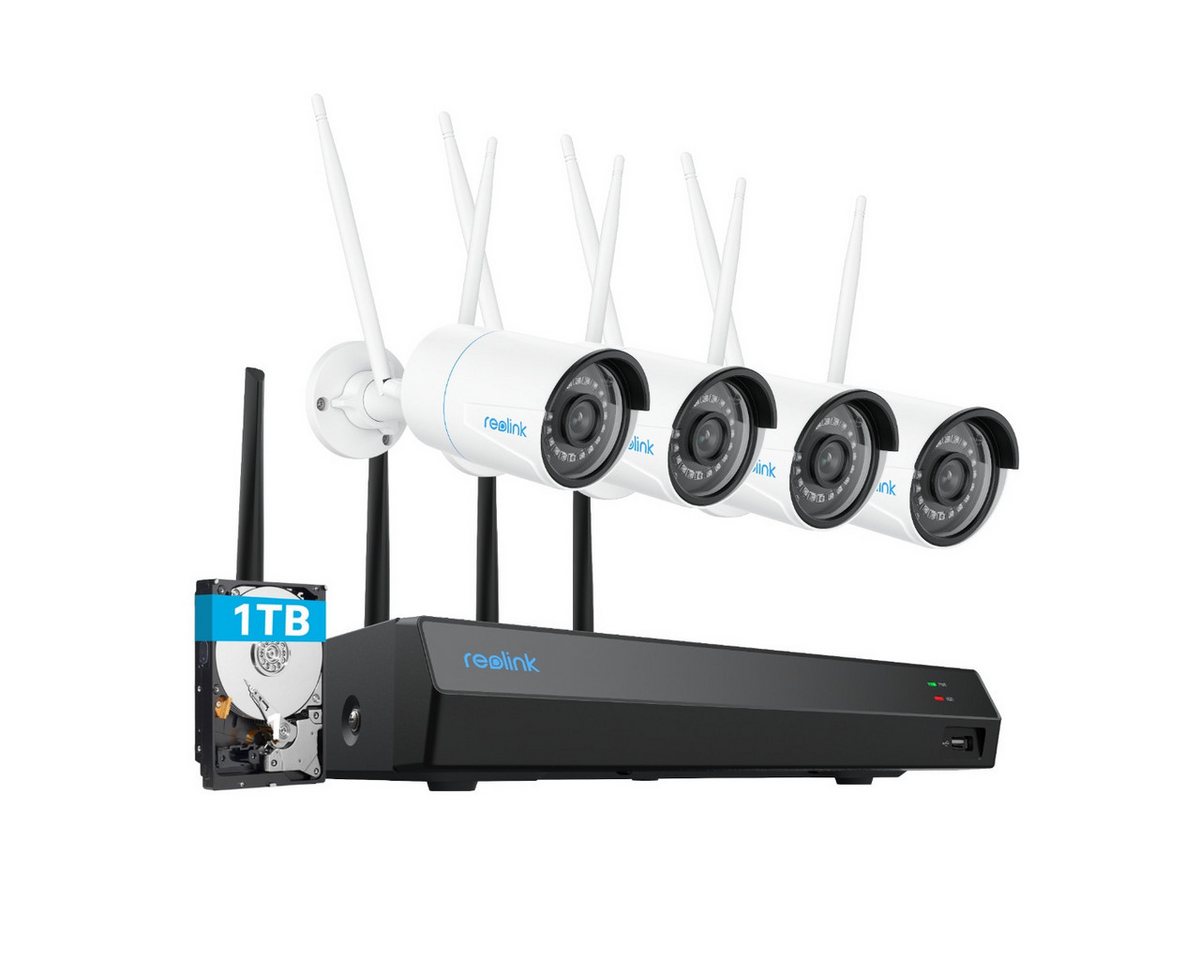 Reolink Überwachungskamera 2K+ RLK12-500WB4 System (Außenbereich, Innenbereich, 5MP Super HD,12-Kanal NVR mit 1TB HDD,Smartekennung,2,4/5 GHz WLAN) von Reolink