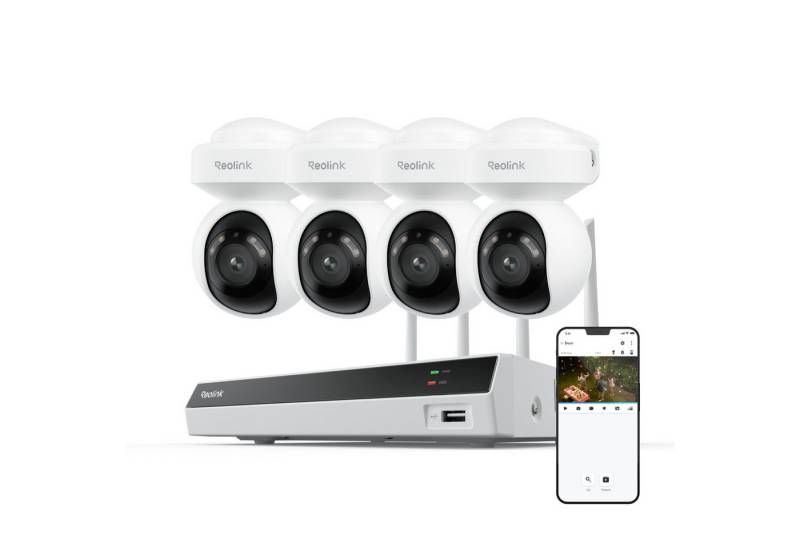 Reolink Überwachungskamera 4K PoE PT Überwachungssystem (Außenbereich, 8MP,360° Auto-Tracking, 8-Kanal NVR mit 2TB HDD,Smarte KI-Erkennung) von Reolink