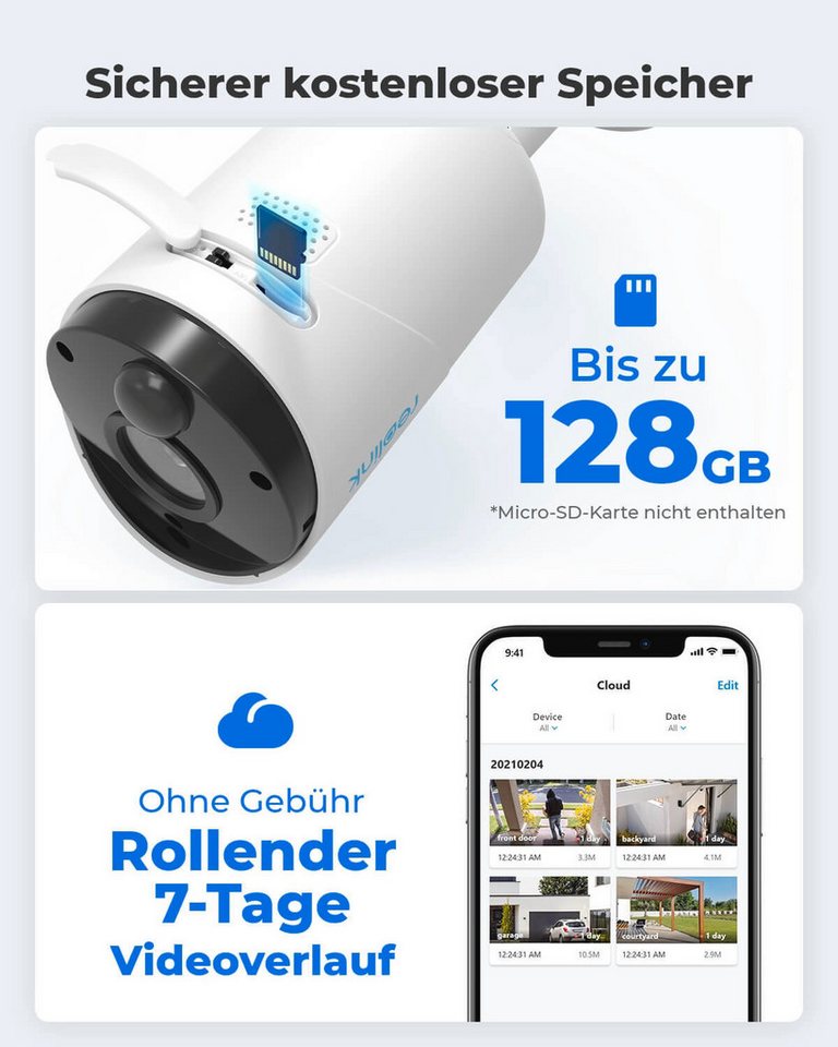 Reolink Überwachungskamera Argus Series B320 Battery-WiFi (Außenbereich) von Reolink