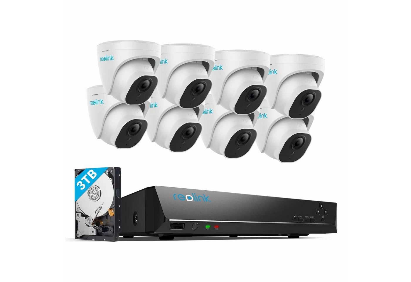Reolink Überwachungskamera RLK16-820D8-A 4K PoE (Außenbereich, Videoüberwachungsset, Videoüberwachung mit 8X 8MP PoE IP Kamera und 16CH 4TB HDD NVR, Personenerkennung und Fahrzeugerkennung, IP66, 30M IR Nachtsicht) Reolink Überwachungskamera RLK16-820D8-A 4K PoE (Außenbereich, Videoüberwachungsset, Videoüberwachung mit 8X 8MP PoE IP Kamera und 16CH 4TB HDD NVR, Personenerkennung und Fahrzeugerkennung, IP66, 30M IR Nachtsicht) von Reolink