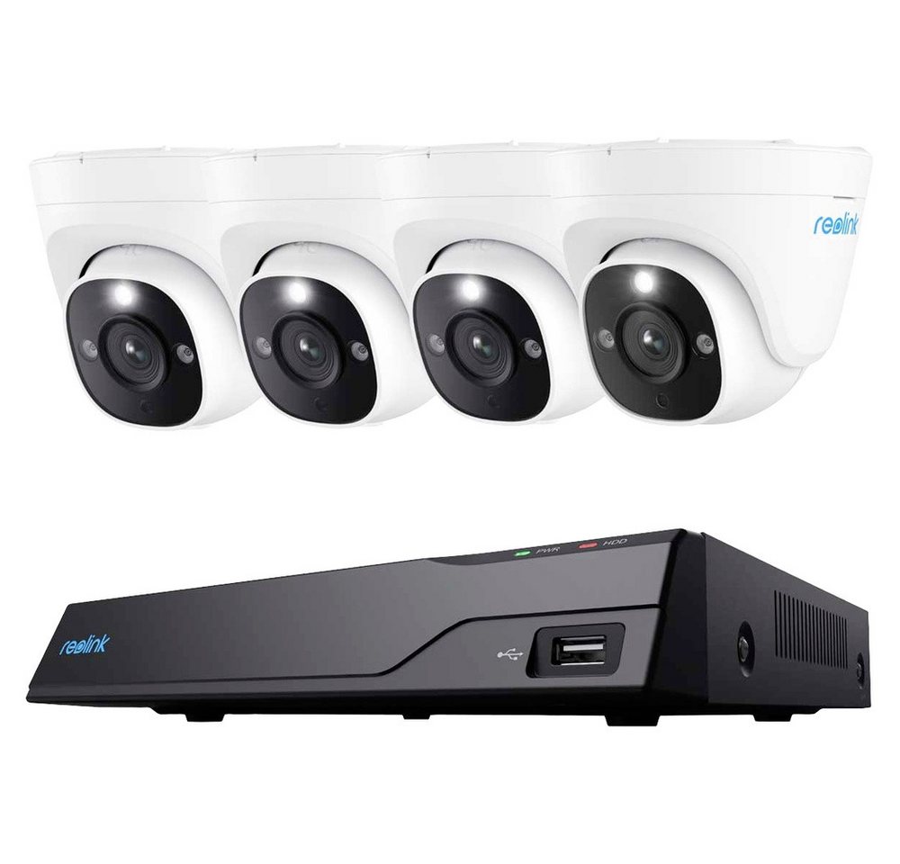 Reolink Überwachungskamera Reolink NVS8-8MD4 LAN IP-Überwachungskamera-Set 8-Kanal mit 4 Kameras von Reolink