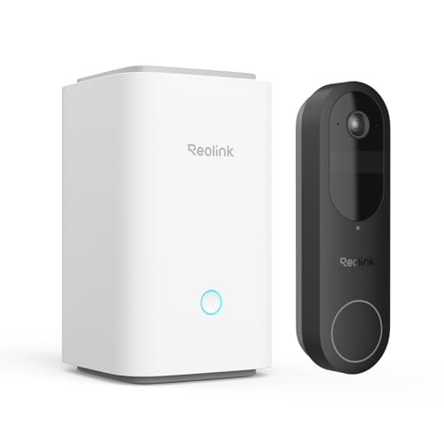 Reolink Video-Türklingel mit Home Hub Mini – Batteriebetriebene Türklingel mit Kamera, 2,4/5 GHz WLAN, intelligente Erkennung, Keine monatliche Gebühr von Reolink
