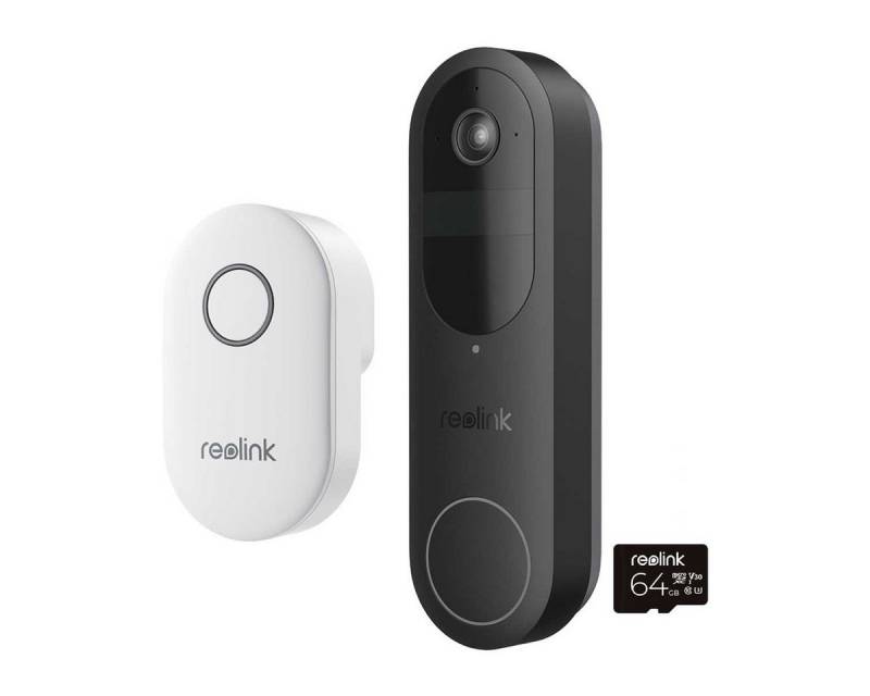 Reolink Video-Türsprechanlage D340B Video Doorbell akkubetriebene WLAN Video-Türklingel (2-tlg., mit Gong, inkl. 64 GB MicroSD-Karte, Wetterfest, 2-Wege-Audio) von Reolink