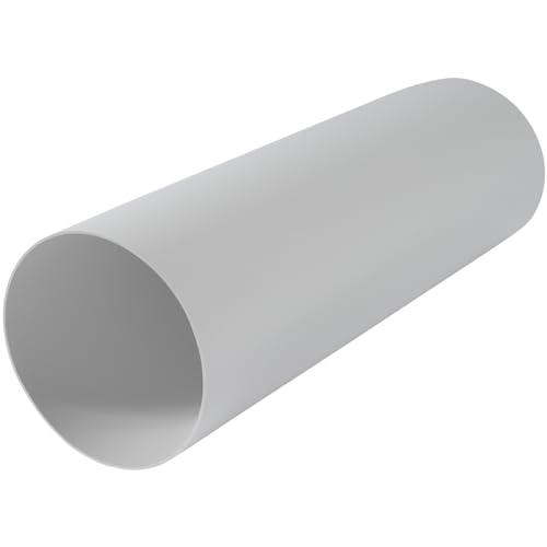Repa Market 100 mm Weiss Rund Lueftungsrohr - Gerader Lüftungskanal aus Kunststoff – 30 cm lange Lüftungsleitung Rundrohr – Kunststoffrohr - Plastikrohr für Abluftkanal, Haus, Bad, Küche von Repa Market