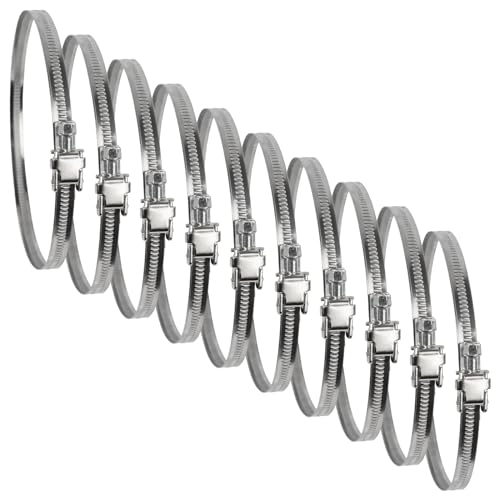 135mm Rohrschelle – 10 Stück verstellbare Rohrschellen aus Edelstahl mit Schneckengetriebe – Befestigungselement mit großem Durchmesserbereich für flexible Rohre (10 Stück) von Repa Market