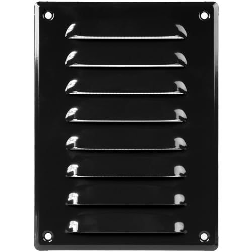 14 x 19 cm Schwarze Lüftungsschlitzabdeckung – hochwertige Stahlrücklauf-Luftgitter – für Decke und Seitenwand – HVAC – mit Insektenschutz (140 x 190 mm, Schwarz) von Repa Market