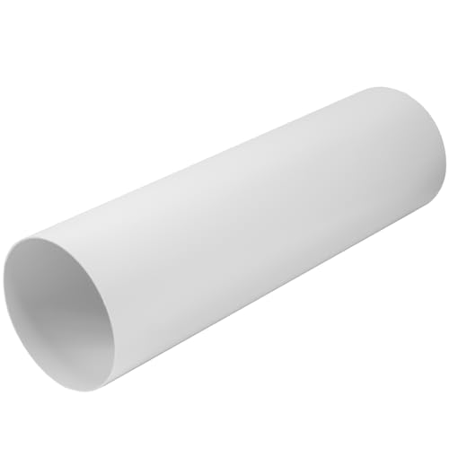 Repa Market 150 mm Weiss Rund Lueftungsrohr - Gerader Lüftungskanal aus Kunststoff – 50 cm lange Lüftungsleitung Rundrohr – Kunststoffrohr - Plastikrohr für Abluftkanal, Haus, Bad, Küche von Repa Market