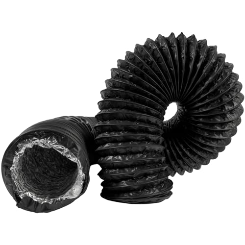 16 cm / 160 mm - 3 m lang Schwarz Luftkanal, Flexibler Luftschlauch, 4-lagiger HVAC-Belüftungssch Ablufts, Einlassschlauch chlauch – ideal für Gewächshauszelte, Growbox, Hauslüftungs-Registerlinien von Repa Market