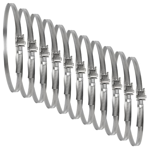 165mm Rohrschelle – 10 Stück verstellbare Rohrschellen aus Edelstahl mit Schneckengetriebe – Befestigungselement mit großem Durchmesserbereich für flexible Rohre (10 Stück) von Repa Market