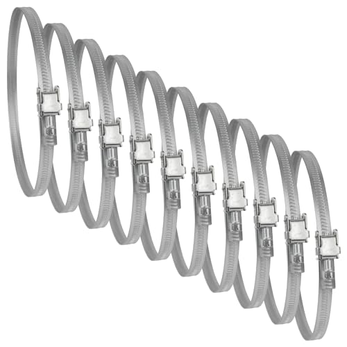 165mm Rohrschelle – 10 Stück verstellbare Rohrschellen aus verzinktem Stahl mit Schneckengetriebeklemme – Befestigungselement mit großem Durchmesserbereich für flexible Rohre (10 Stück) von Repa Market
