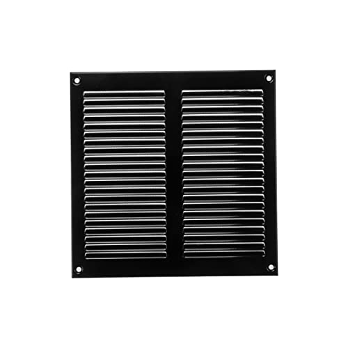 20 x 20 cm schwarze Abdeckung der Entlüftung – Stahlrücklauf-Luftgitter – für Decke und Seitenwand – HVAC – mit Insektenschutz (200 x 200 mm, schwarz) von Repa Market