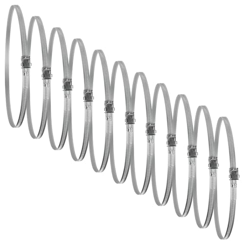 215mm Rohrschelle – 10 Stück verstellbare Rohrschellen aus verzinktem Stahl mit Schneckengetriebeklemme – Befestigungselement mit großem Durchmesserbereich für flexible Rohre (10 Stück) von Repa Market